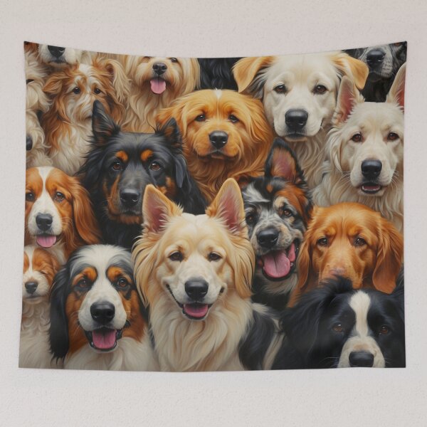 Item preview, Beautiful Dog Collage Illustration - Cute Faces designed and sold by SassyArtistry.