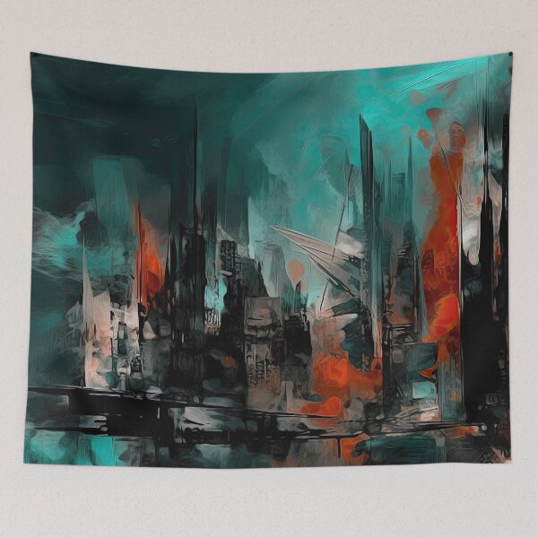 Item preview, Abstract Cityscape designed and sold by NeoNebulaArt.