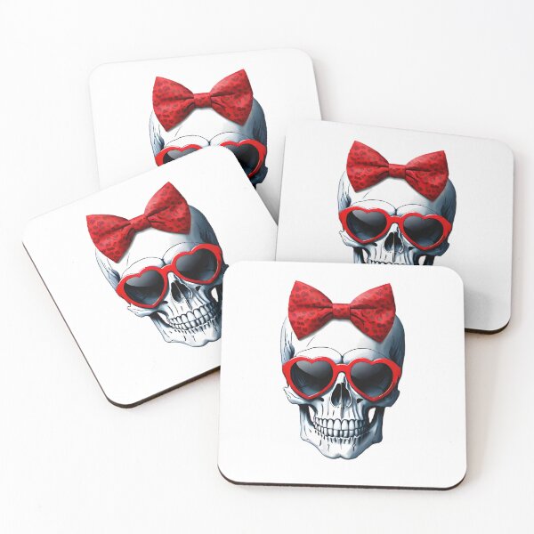 Item preview, Human Skull Red Hair Bow Sunglasses Gothic Goth designed and sold by DesignsGalore.