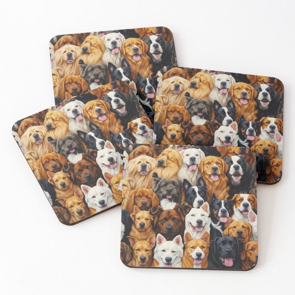 Item preview, Beautiful Dog Collage Illustration - Cute Dogs Faces designed and sold by SassyArtistry.