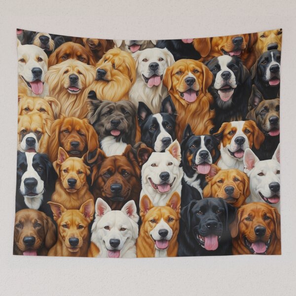 Item preview, Beautiful Dog Collage Illustration - Cute Dogs Faces designed and sold by SassyArtistry.
