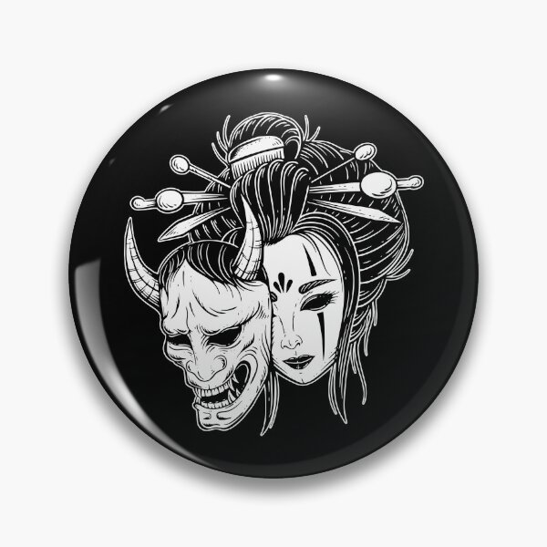 Artikelvorschau, Japanisches Mädchen Kopf Anime Rose Geisha Frau Totenkopf Maske Tattoo entworfen und verkauft von MORSPECTIVE.