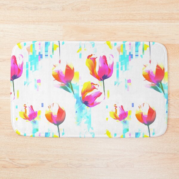 Item preview, Spring Glitch Art 07b - Neon Tulips designed and sold by JoanNinjaHen.