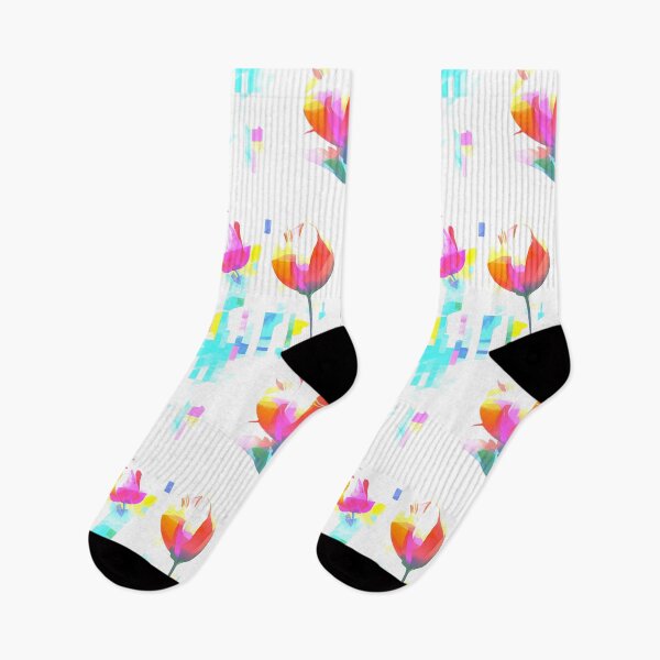 Item preview, Spring Glitch Art 07b - Neon Tulips designed and sold by JoanNinjaHen.