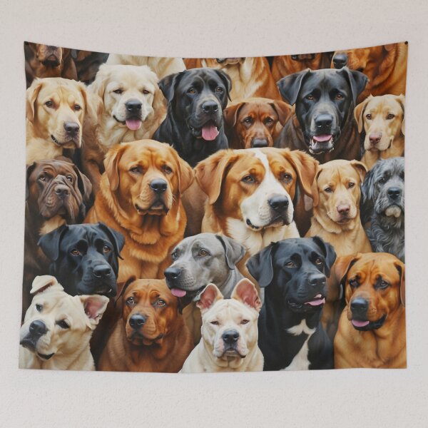 Item preview, We love Dogs Collage Illustration - Cute Dogs Faces designed and sold by SassyArtistry.