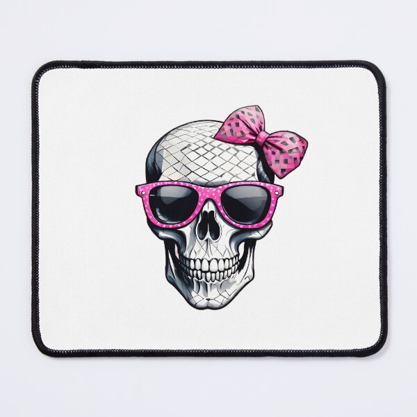 Item preview, Human Skull Pink Hair Bow Sunglasses Gothic Goth designed and sold by DesignsGalore.
