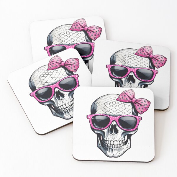 Item preview, Human Skull Pink Hair Bow Sunglasses Gothic Goth designed and sold by DesignsGalore.