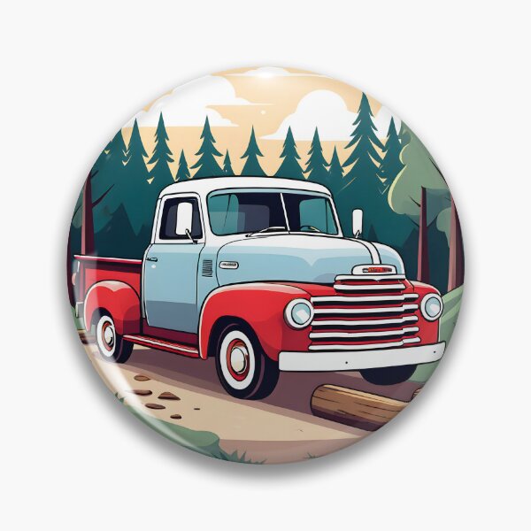 Item preview, classic farm truck in  the woods designed and sold by Cardsurveyors.
