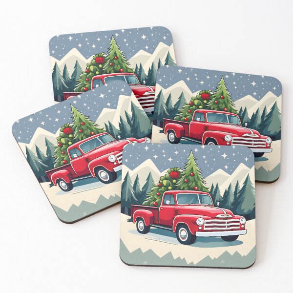 Item preview, Red Christmas truck designed and sold by Cardsurveyors.