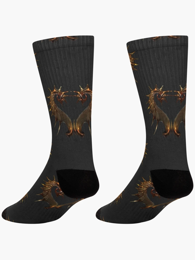 Thumbnail 4 of 5, Socks, Heart-Shaped Abstract Seahorses designed and sold by ReynArt Creations.