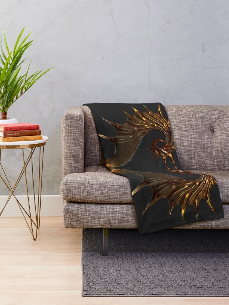 Thumbnail 2 of 6, Throw Blanket, Heart-Shaped Abstract Seahorses designed and sold by ReynArt-RAC.