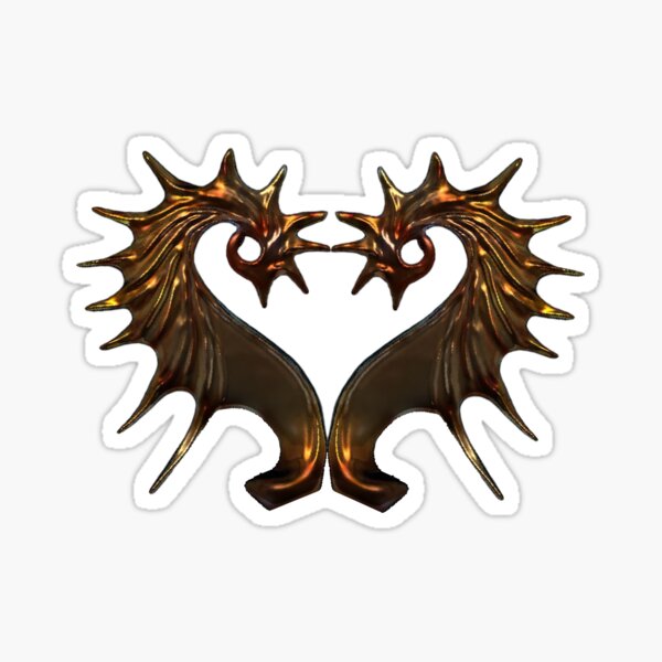 Heart-Shaped Abstract Seahorses Sticker