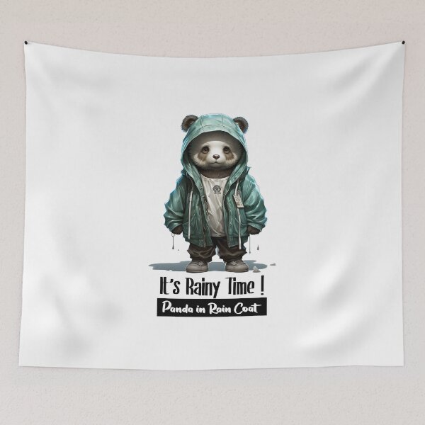 Item preview, It's Rainy Time ! Cute  Panda in Rain Coat designed and sold by Mohammed Sohail Khan.