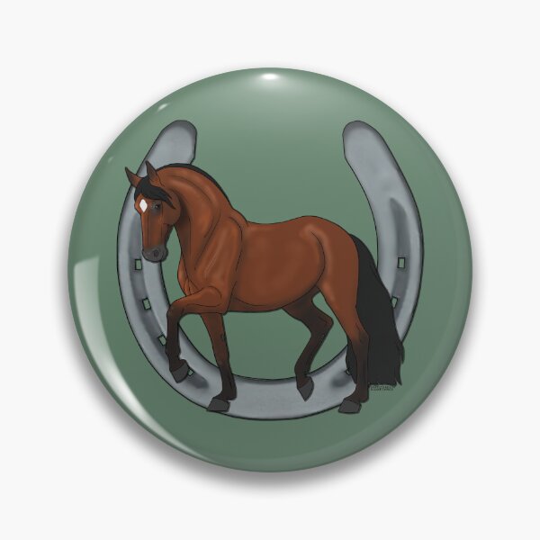 Item preview, Bay Warmblood Horse and Horseshoe designed and sold by DappledMoon.