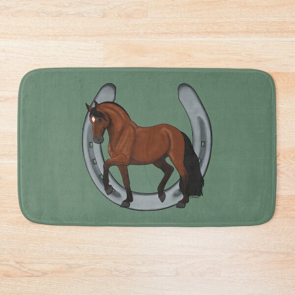 Item preview, Bay Warmblood Horse and Horseshoe designed and sold by DappledMoon.