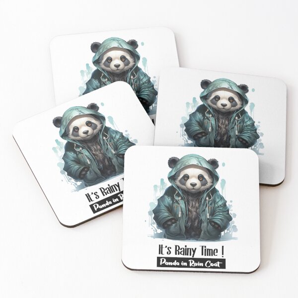 Item preview, Cute Panda in Rain Coat in Rainy Time ! designed and sold by Mohammed Sohail Khan.