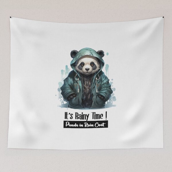 Item preview, Cute Panda in Rain Coat in Rainy Time ! designed and sold by Mohammed Sohail Khan.