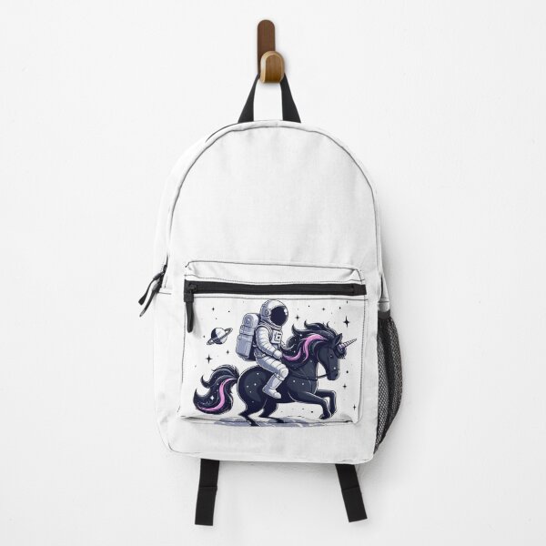 Item preview, Galactic Ride: Astronaut Riding Black Unicorn designed and sold by UnrealQuake.