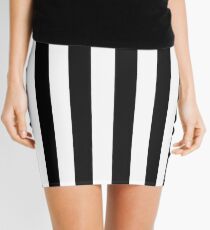 Black and White Striped Mini Skirt