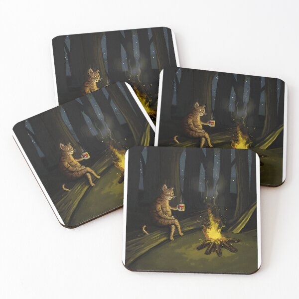 Item preview, Cat drinking coffee in jungle designed and sold by Vamp2DxZSmit.