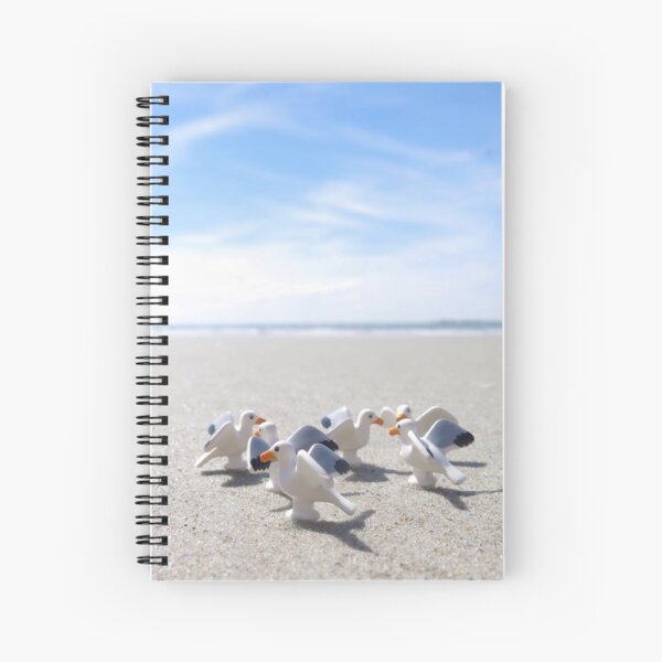 Meanwhile, on a nearby beach, birds. Spiral Notebook