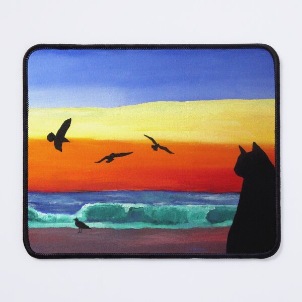 Item preview, Sunrise with Cat at the Beach Landscape designed and sold by Carlo Varo.