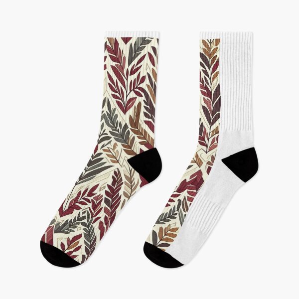 Item preview,  Herringbone Pattern - Red Green Leaf Forrest Pattern ; Pattern,  Chevron designed and sold by PatternInArt.