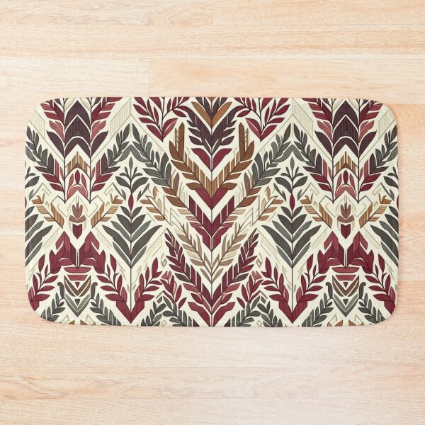 Item preview,  Herringbone Pattern - Red Green Leaf Forrest Pattern ; Pattern,  Chevron designed and sold by PatternInArt.