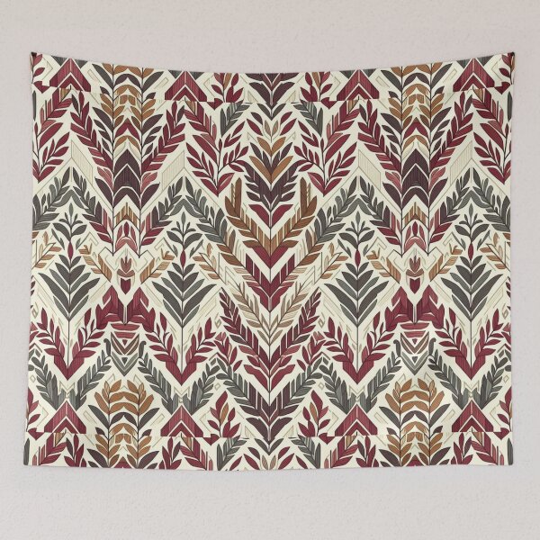 Item preview,  Herringbone Pattern - Red Green Leaf Forrest Pattern ; Pattern,  Chevron designed and sold by PatternInArt.
