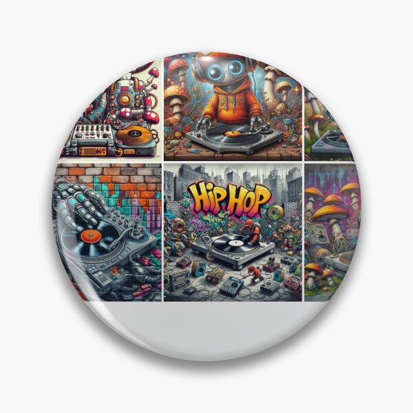Item preview, Hip Hop Mushroom Robots Turn Tables  designed and sold by juss22.