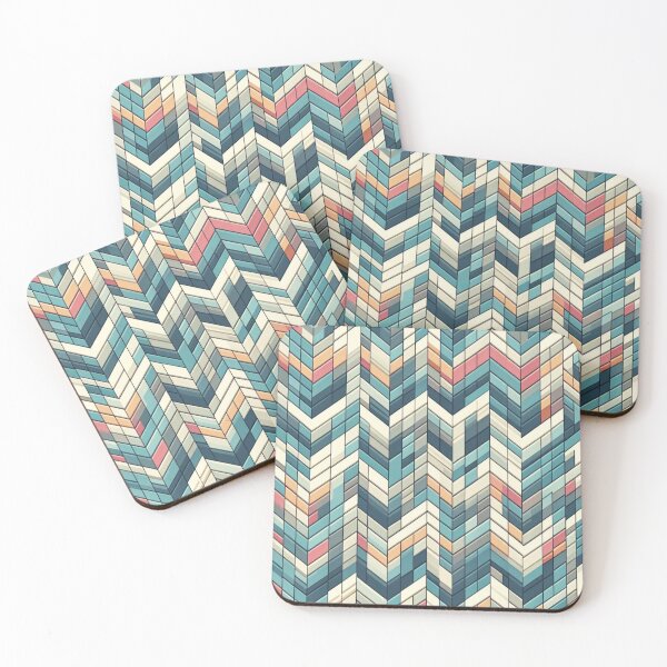 Item preview, Herringbone Pattern - Blue White Pink Narrow Pattern ; Pattern,  Chevron designed and sold by PatternInArt.