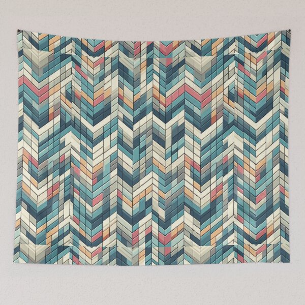 Item preview, Herringbone Pattern - Blue White Pink Narrow Pattern ; Pattern,  Chevron designed and sold by PatternInArt.