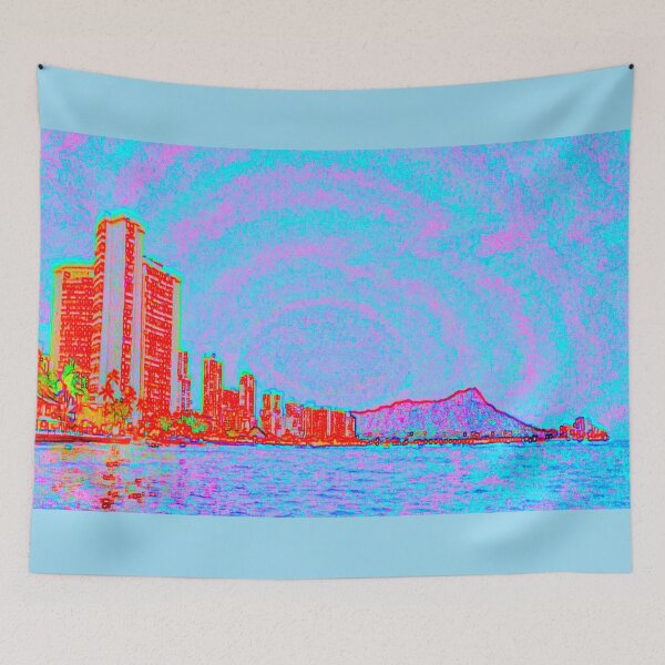 Aperçu de l'œuvre Diamond Head in vibrant color créée et vendue par R-F-B.