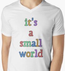 "it's a small world" fun font Men's V-Neck T-Shirt