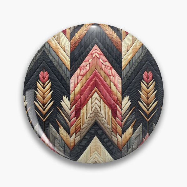 Artikelvorschau, Fischgrätmuster - Rot-Schwarz-Gelb-Blatt-Waldmuster; Muster, Chevron entworfen und verkauft von PatternInArt.