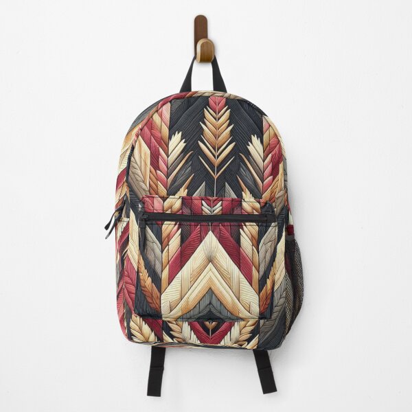 Item preview, Herringbone Pattern - Red Black Yellow Leaf Forrest Pattern ; Pattern, Chevron designed and sold by PatternInArt.
