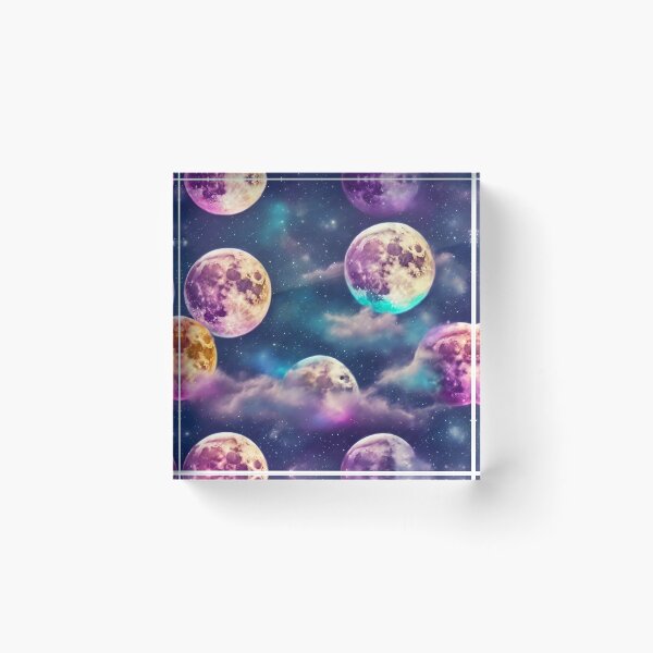 Item preview, Marvelous Colorful Full Moon Pattern  designed and sold by DigiDreamyArt.