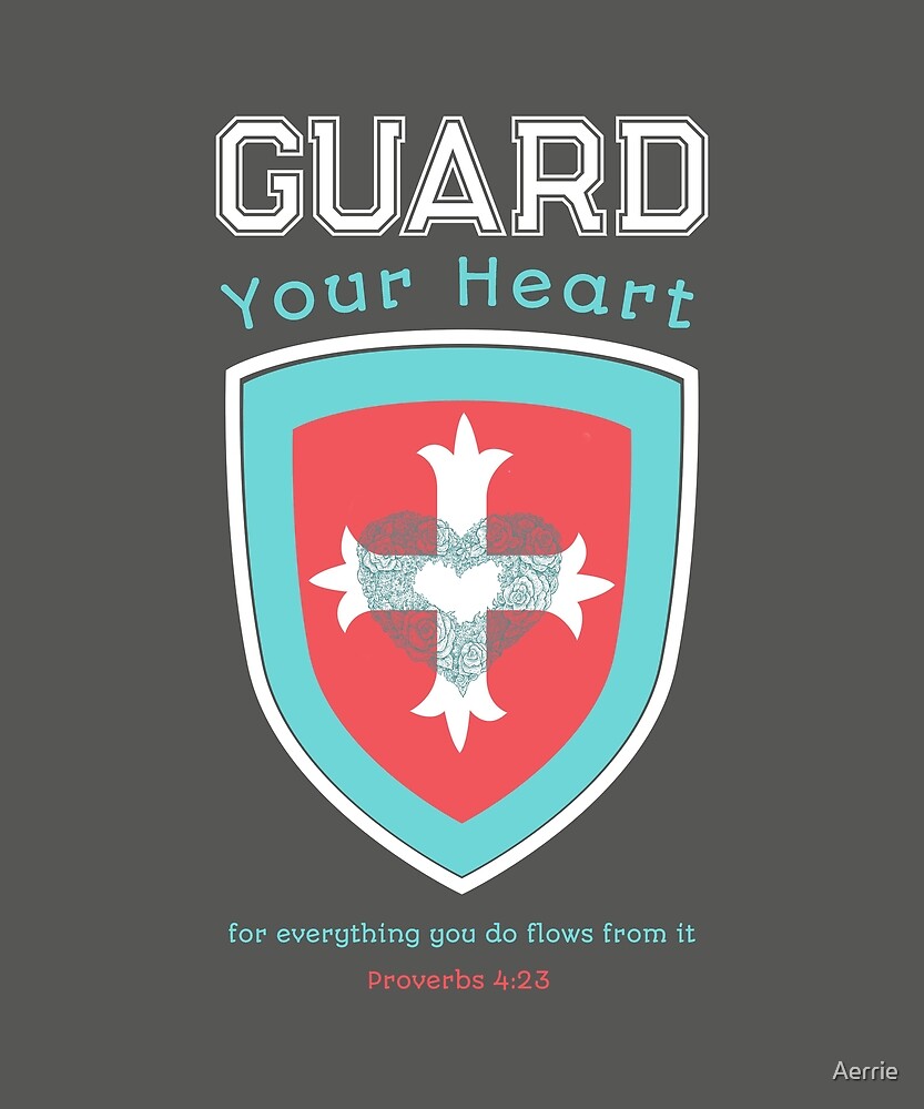 ""Guard Your Heart" Bible verse design wall tapestry" by Aerrie Redbubble