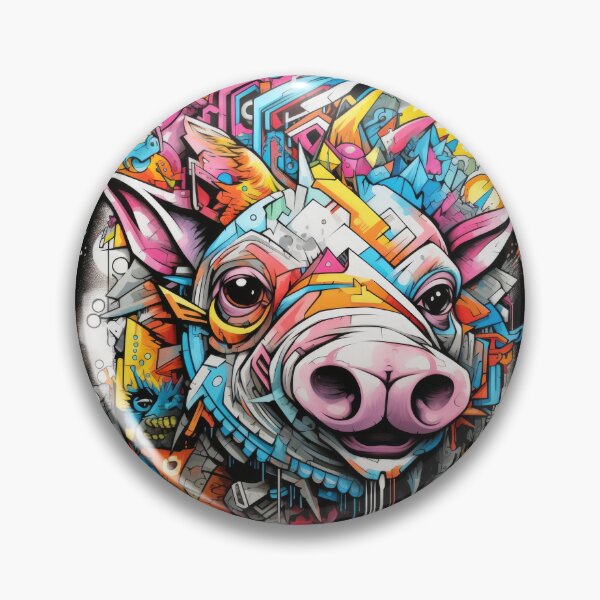 Item preview, Graffiti Inspiration Pig graffiti abstract style color designed and sold by Toms Tee.