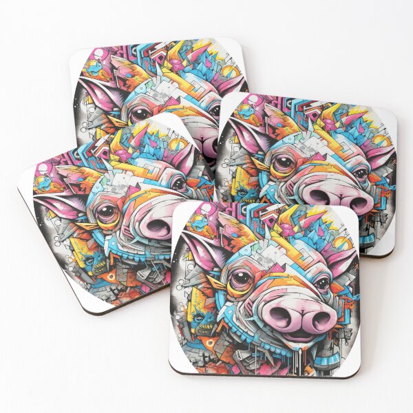 Item preview, Graffiti Inspiration Pig graffiti abstract style color designed and sold by Toms Tee.