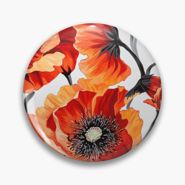 Item preview, Poppy Tile 01: Crimson Whispers in a Field of Silk, Black-Eyed Beauties in Sun-Kissed Tissue Paper. designed and sold by TheBrainArt.