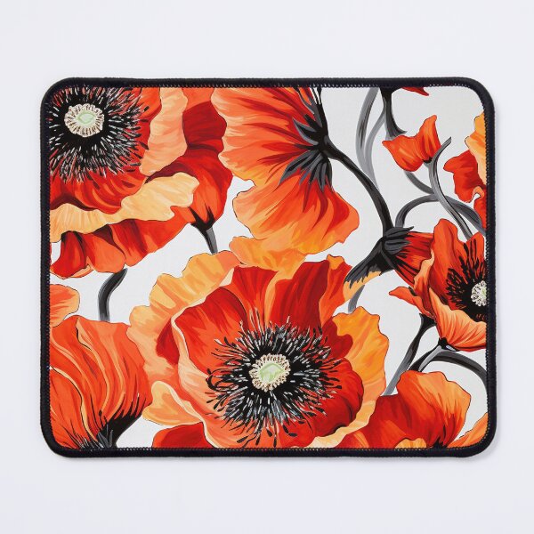 Item preview, Poppy Tile 01: Crimson Whispers in a Field of Silk, Black-Eyed Beauties in Sun-Kissed Tissue Paper. designed and sold by TheBrainArt.