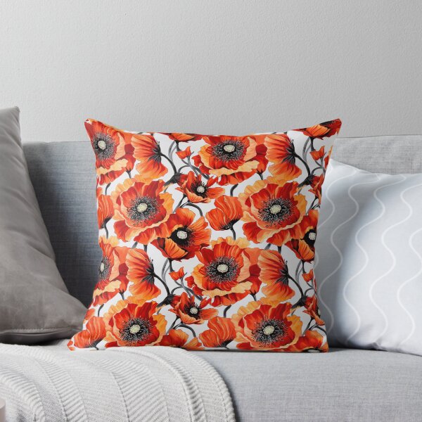 Item preview, Poppy Tile 01: Crimson Whispers in a Field of Silk, Black-Eyed Beauties in Sun-Kissed Tissue Paper. designed and sold by TheBrainArt.