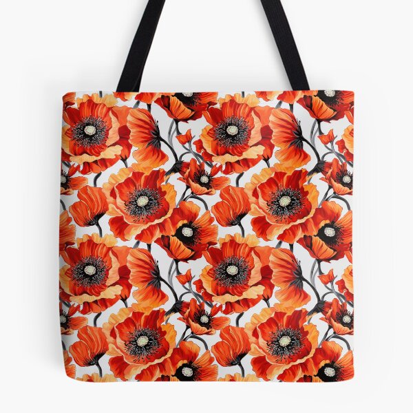 Item preview, Poppy Tile 01: Crimson Whispers in a Field of Silk, Black-Eyed Beauties in Sun-Kissed Tissue Paper. designed and sold by TheBrainArt.
