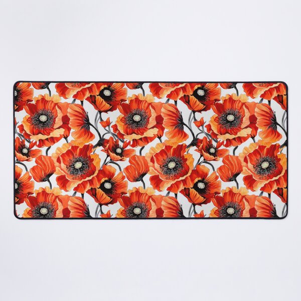 Item preview, Poppy Tile 01: Crimson Whispers in a Field of Silk, Black-Eyed Beauties in Sun-Kissed Tissue Paper. designed and sold by TheBrainArt.