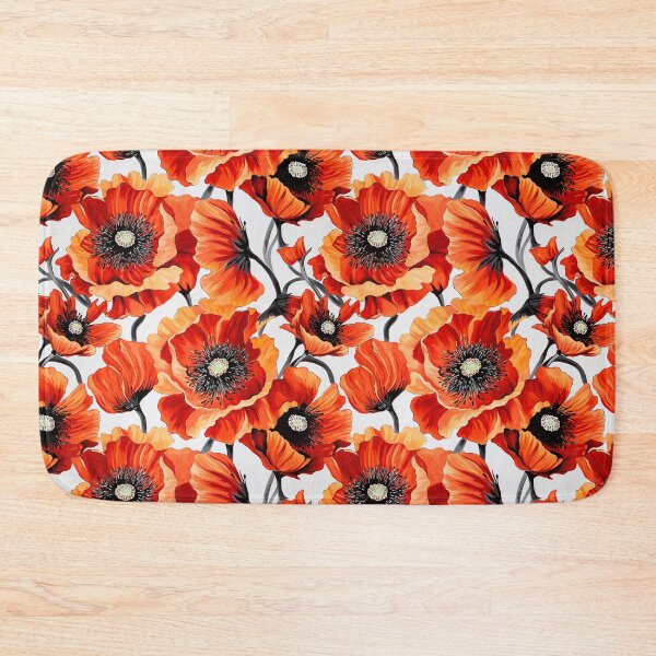 Item preview, Poppy Tile 01: Crimson Whispers in a Field of Silk, Black-Eyed Beauties in Sun-Kissed Tissue Paper. designed and sold by TheBrainArt.