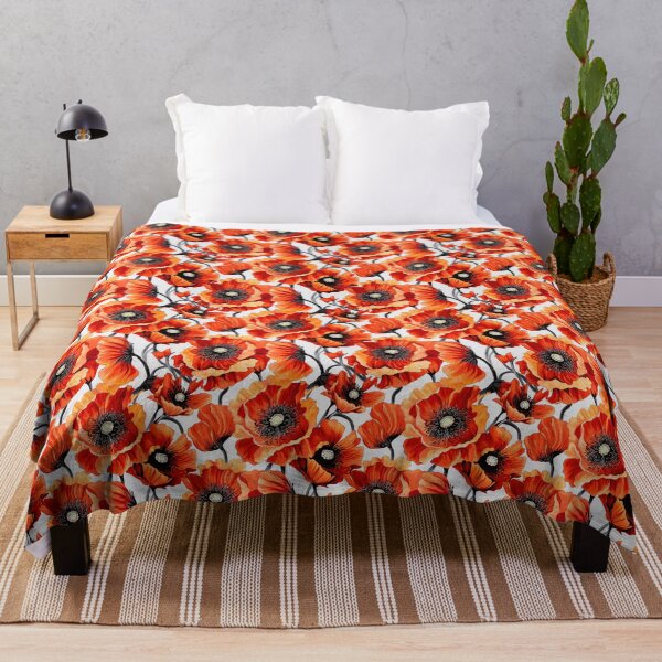Item preview, Poppy Tile 01: Crimson Whispers in a Field of Silk, Black-Eyed Beauties in Sun-Kissed Tissue Paper. designed and sold by TheBrainArt.
