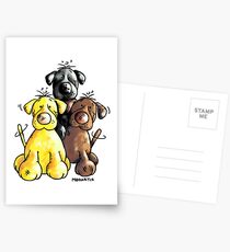 Three Cute Labradors Cartoon Postcards