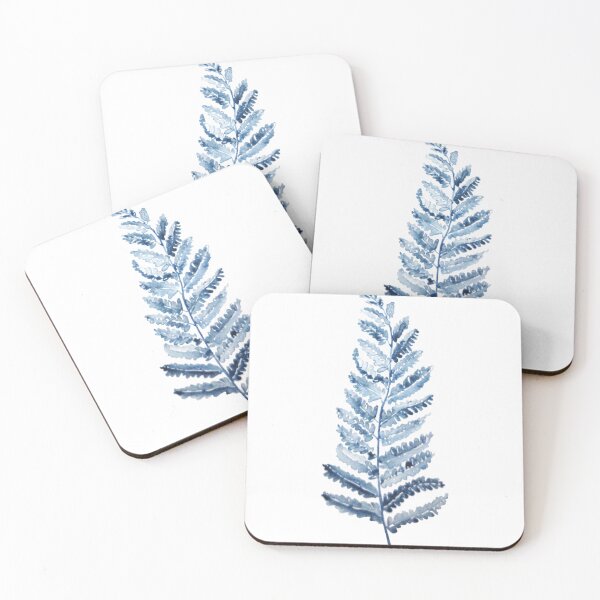 Item preview, 1 indigo  fern watercolor hand painted designed and sold by ColorandColor.