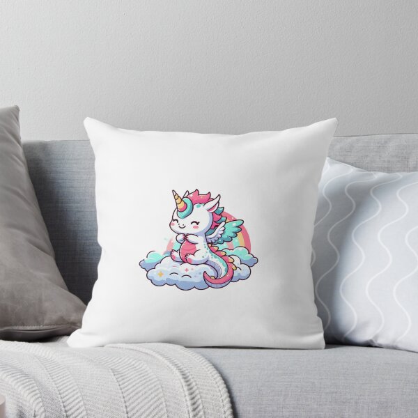 Item preview, Smiling Unicorn dragon on cloud 9 designed and sold by Aublissy.